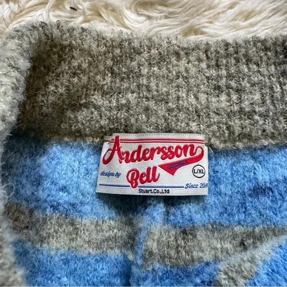 ANDERSSON BELL Khaki & Blue Senya Color Block Lounge Pants - Size L/XL - Picture 8 of 11